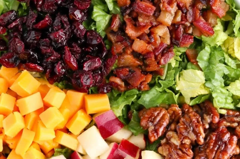 Colorful autumn chopped salad featuring fresh vegetables and seasonal ingredients