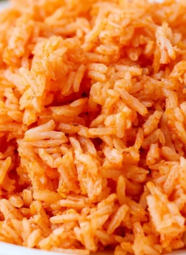Bowl of quick and easy Spanish rice prepared with vibrant spices and vegetables