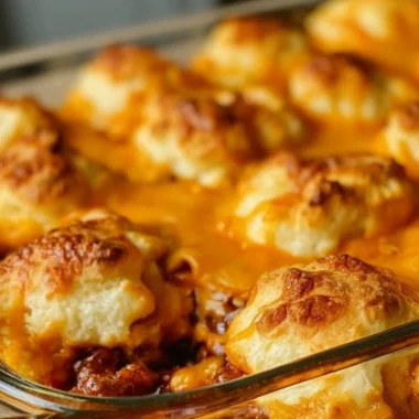 Sloppy Joes Biscuits served on a plate, showcasing the tasty, hearty filling.