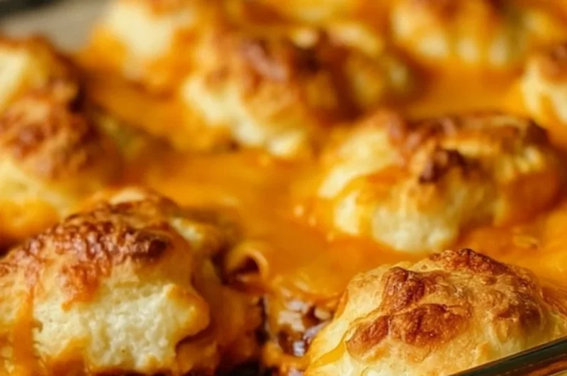 Sloppy Joes Biscuits served on a plate, showcasing the tasty, hearty filling.